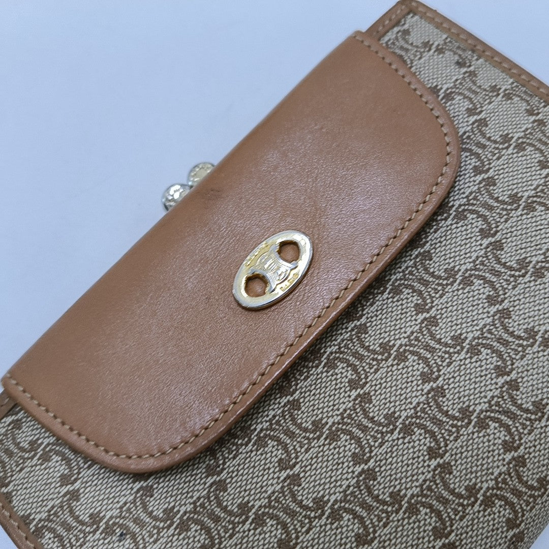 Coated Canvas Wallet Brown