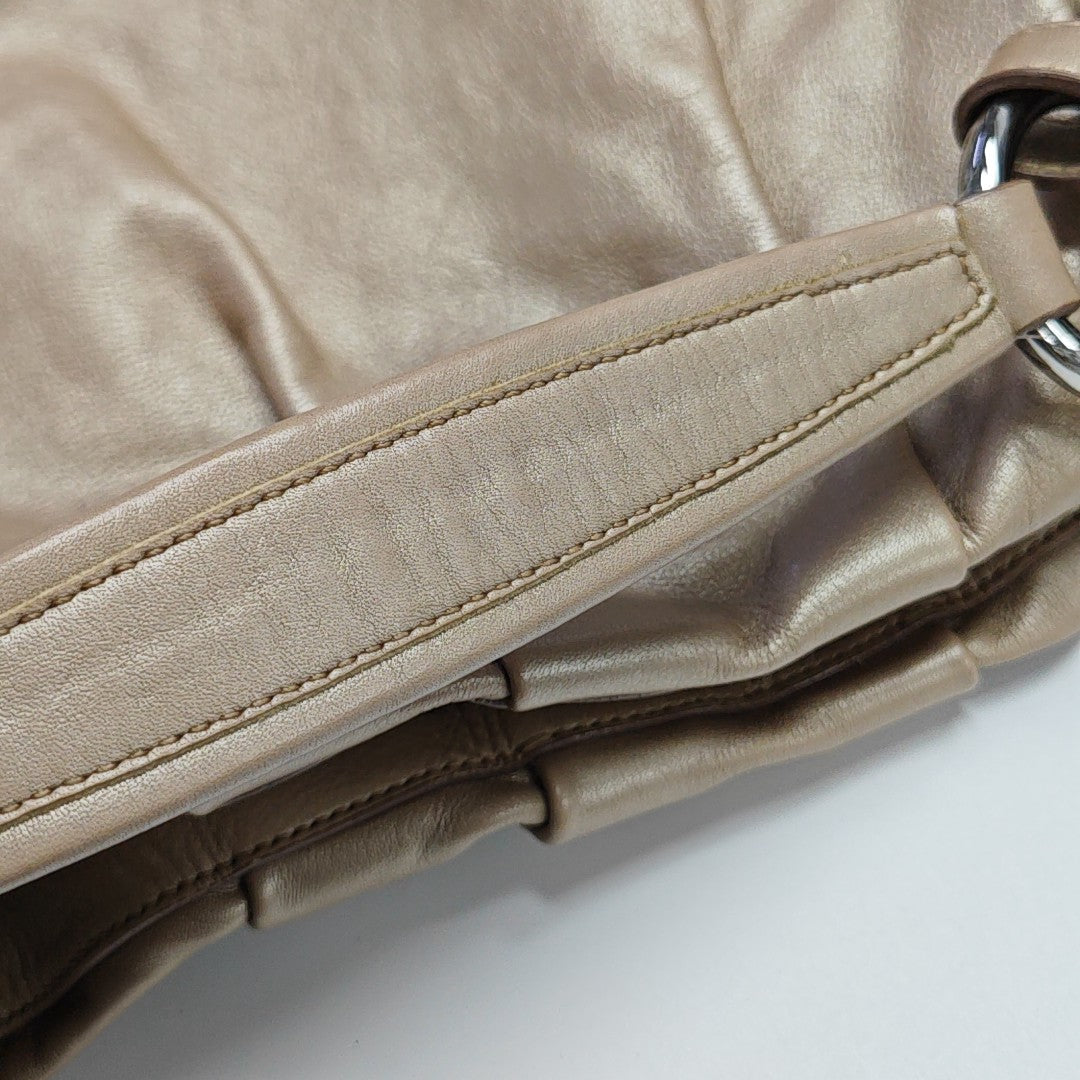 Calfskin Top Handle Bag Beige