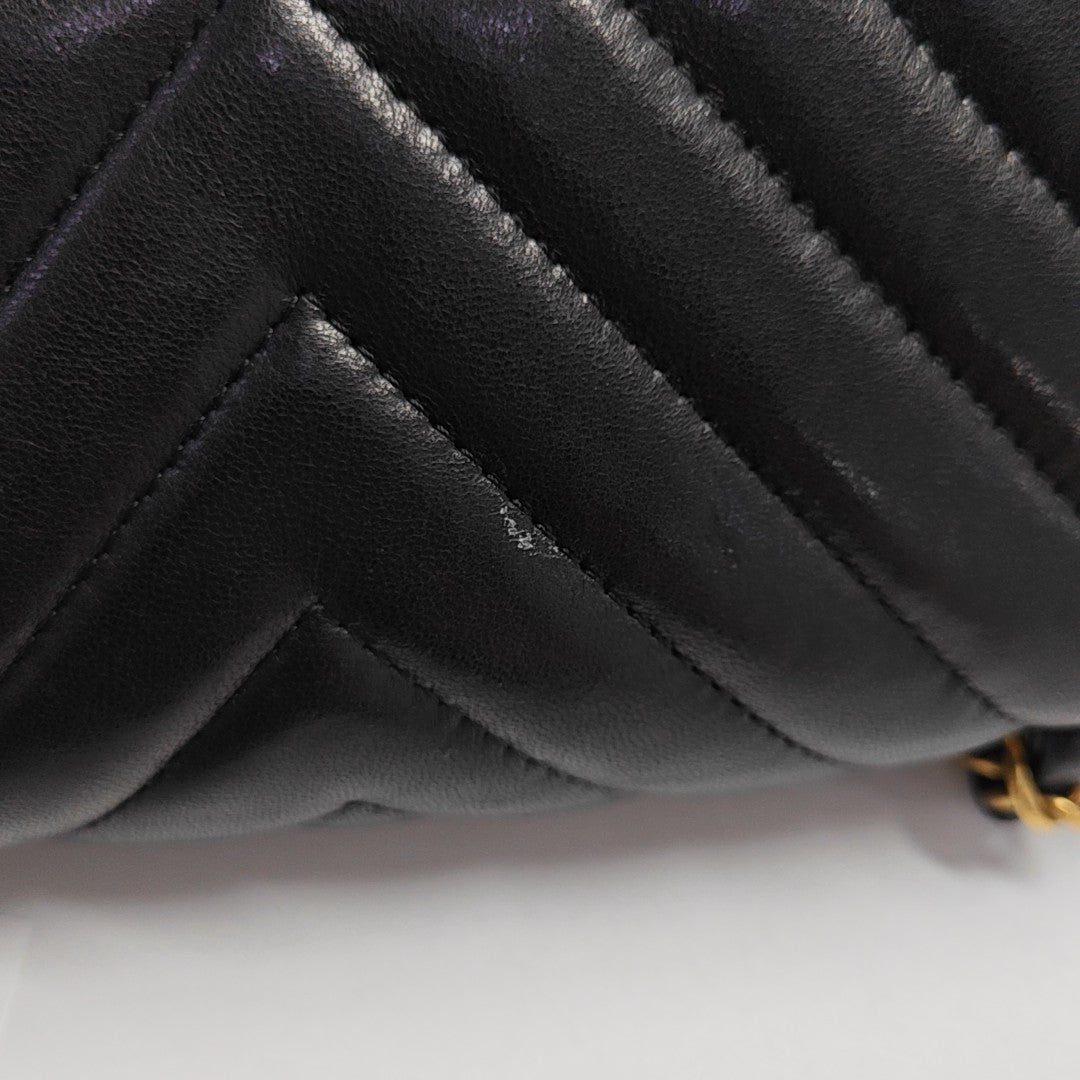CLASSIC FLAP Mini Chevron Lambskin Black