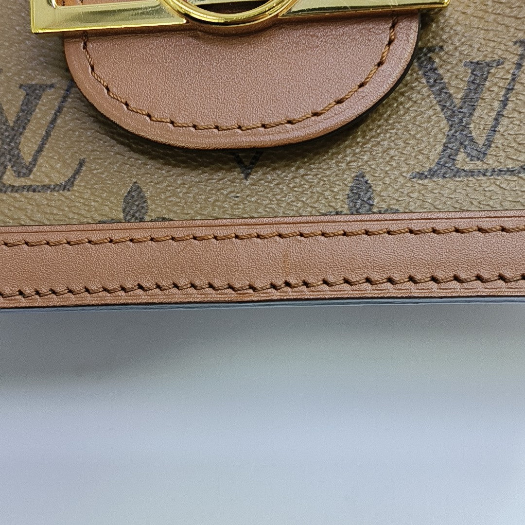 DAUPHINE MM Monogram Coated Canvas Brown