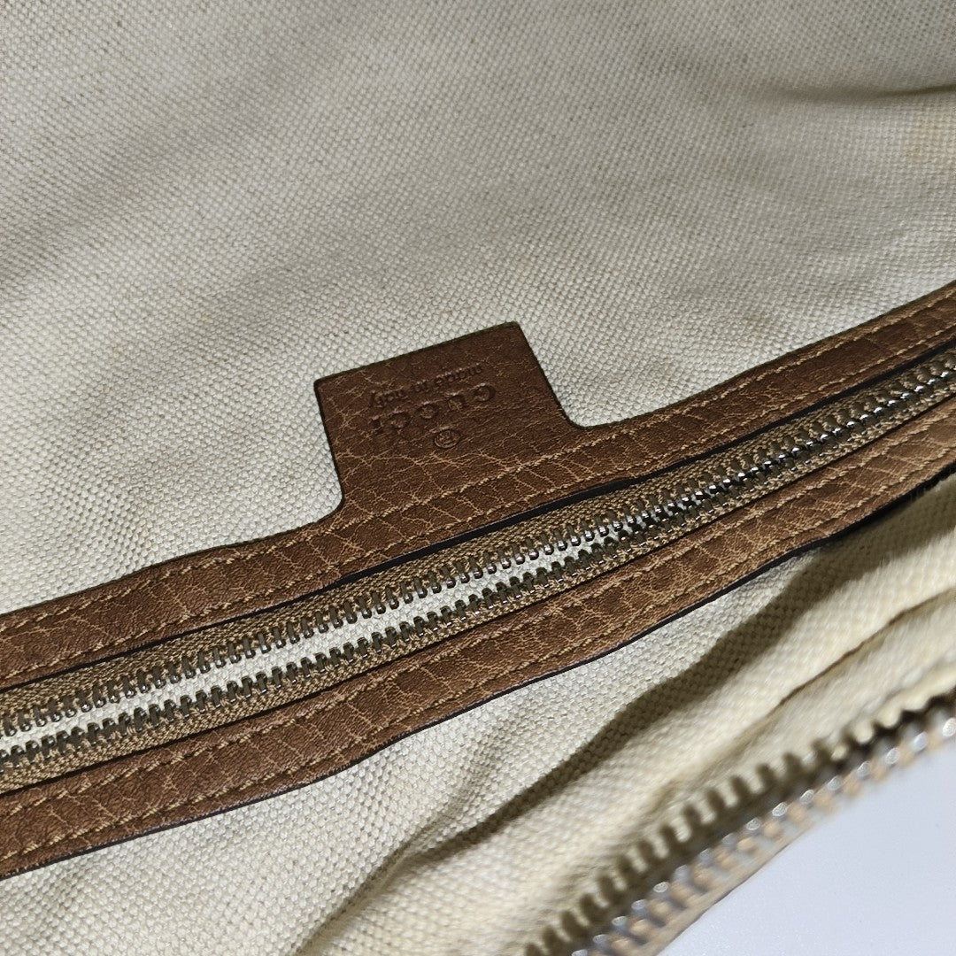 Monogram Canvas Shoulder Bag Beige