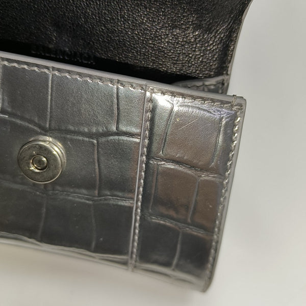 Hourglass Mini Calfskin Silver
