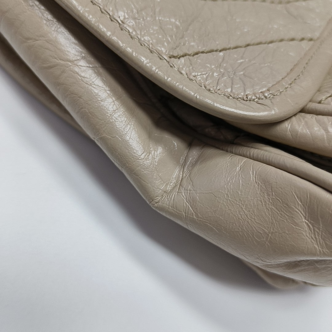 NIKI Small Chevron Calfskin Beige