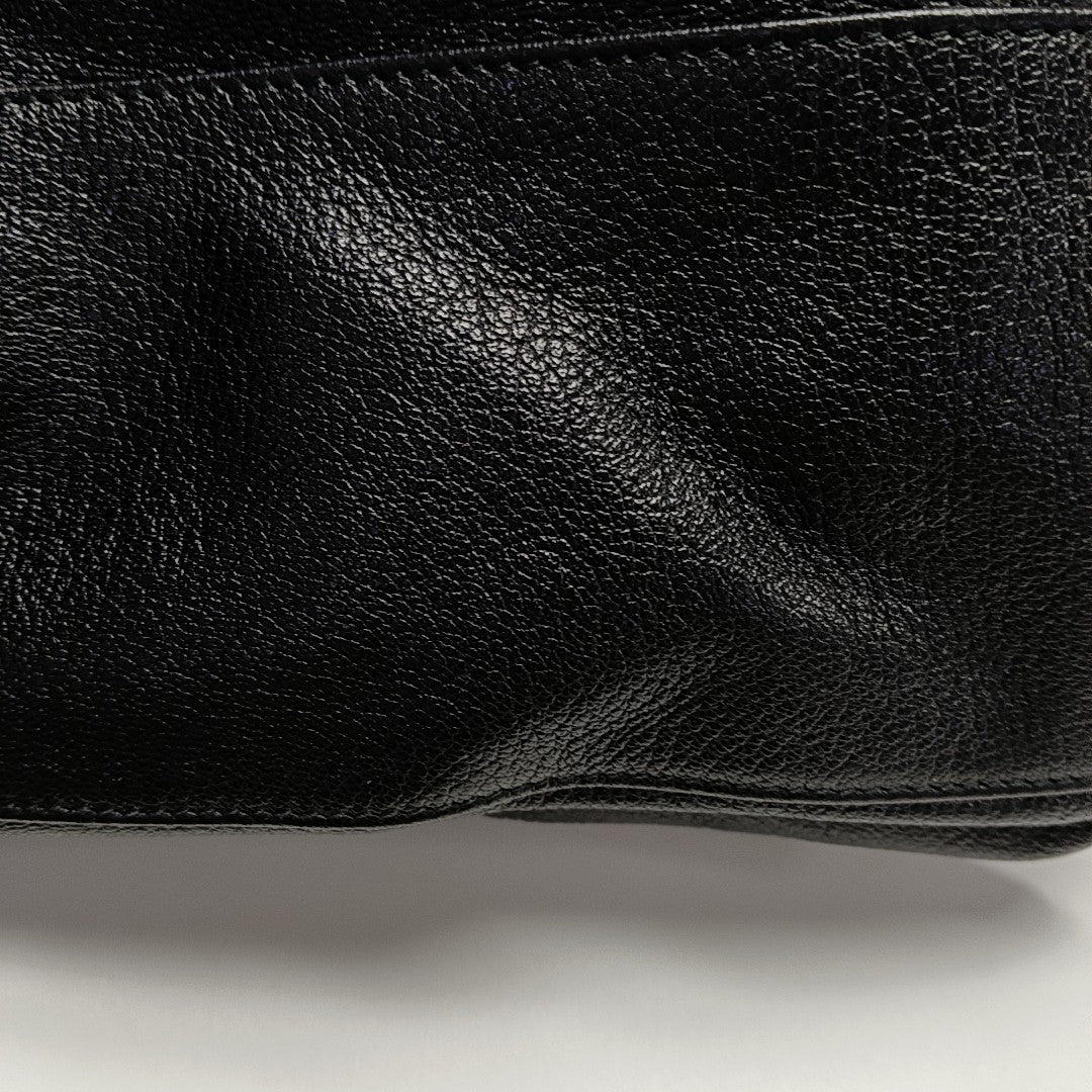 Classic Metallic Edge City Medium Lambskin Black