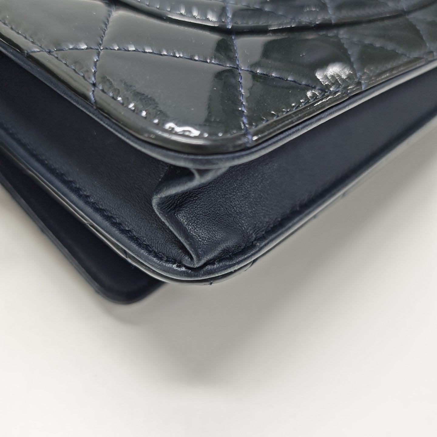 WOC Quilted Patent Leather Blue