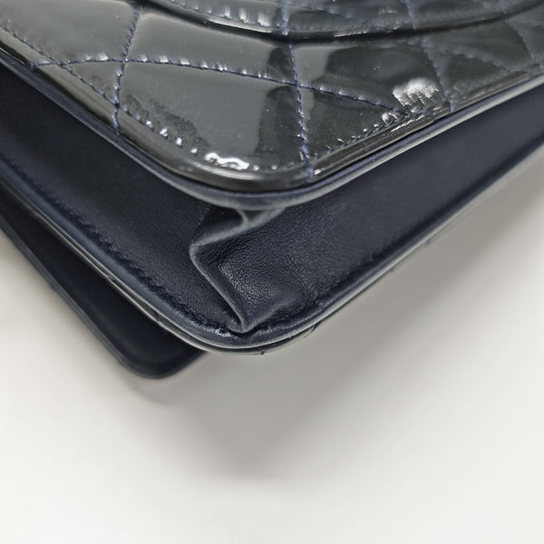 WOC Quilted Patent Leather Blue