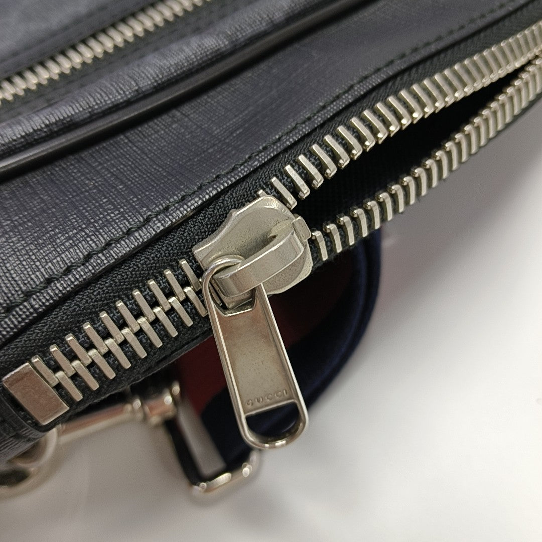 Monogram Coated Canvas Shoulder Bag Black