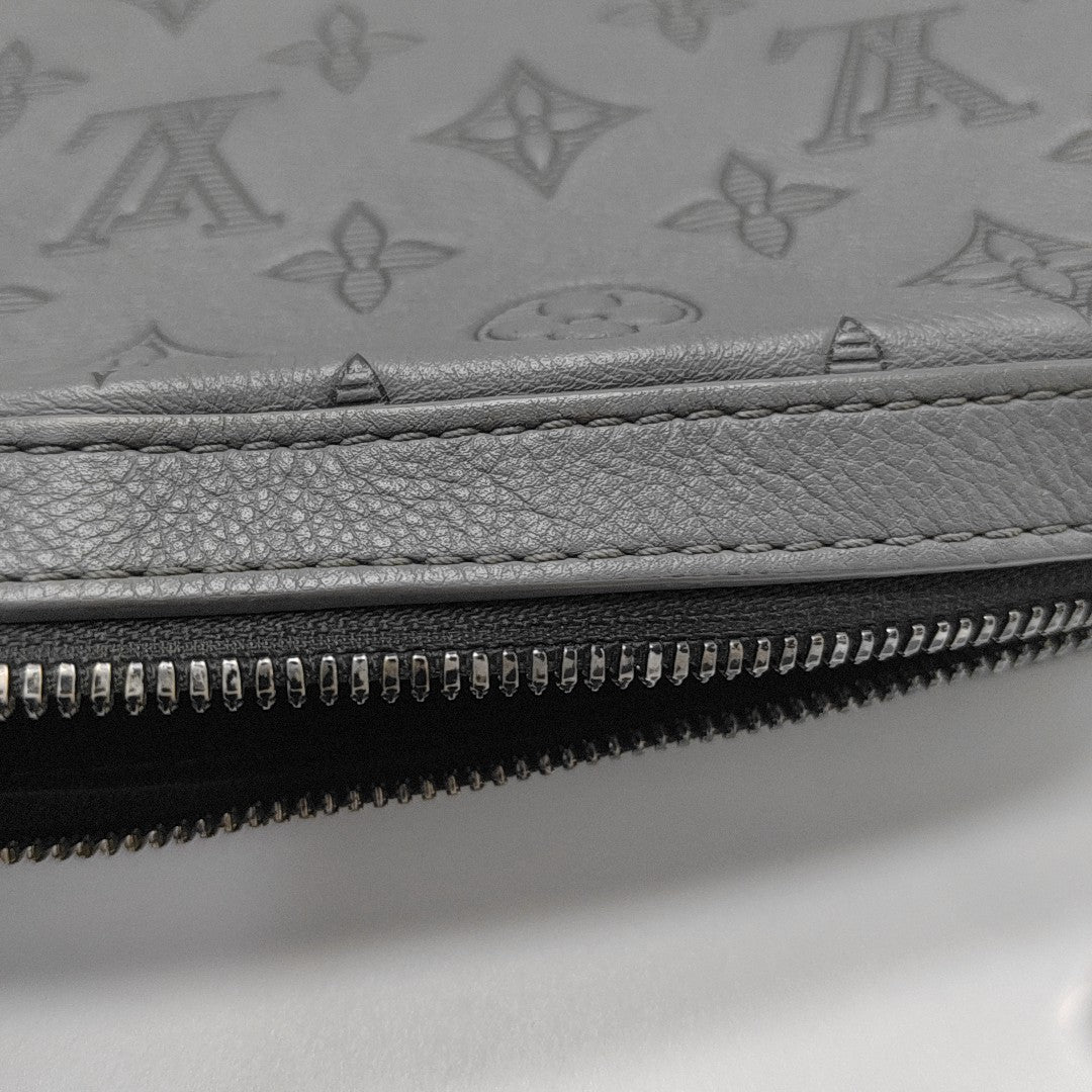 TRIO Monogram Calfskin Gray