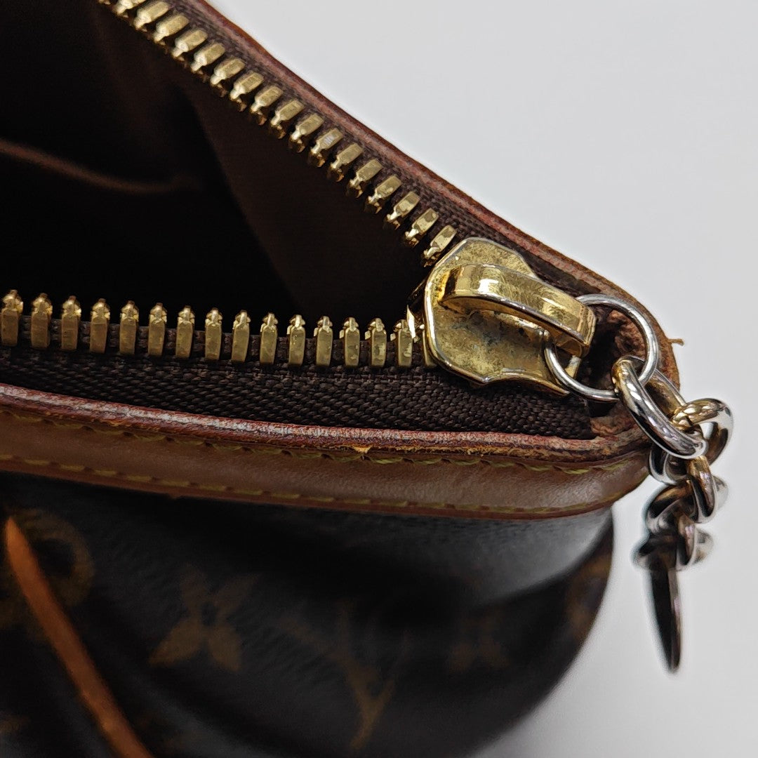 Monogram Coated Canvas Top Handle Bag Brown