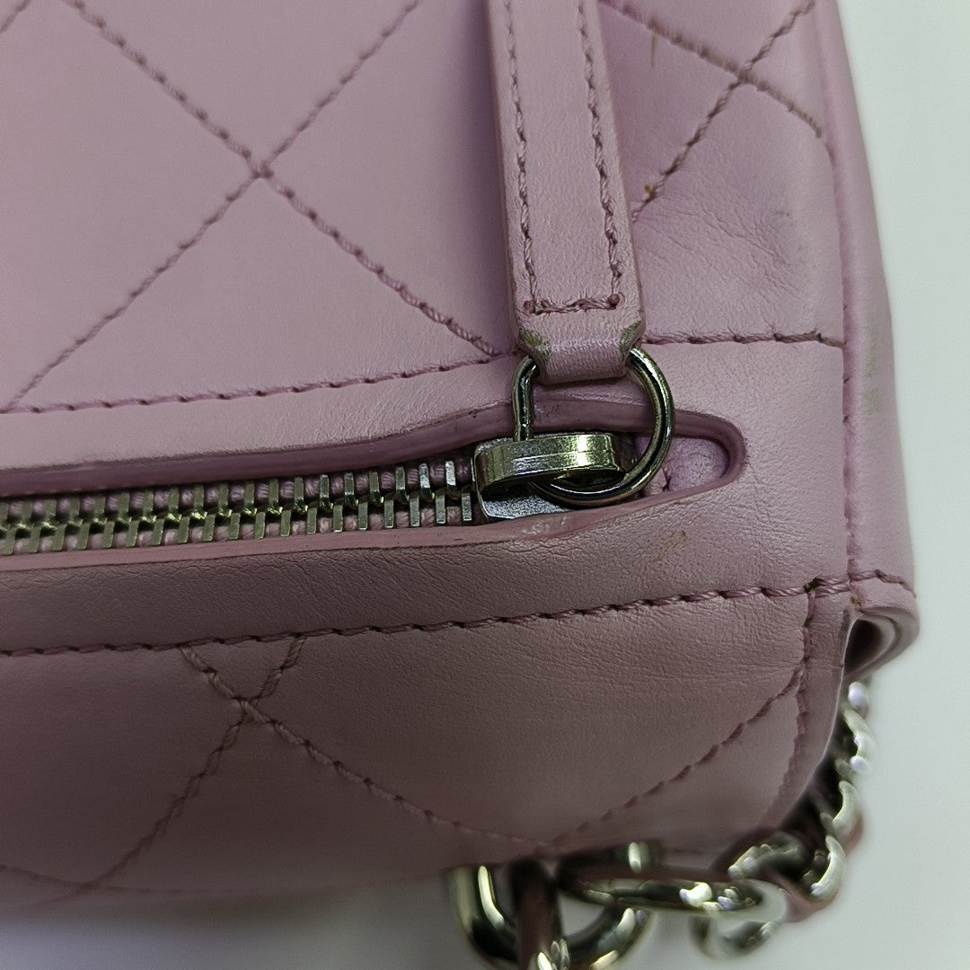 Quilted Calfskin Shoulder Bag Pink