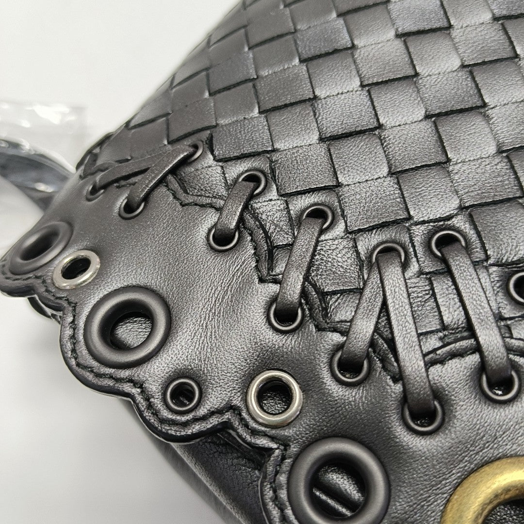 Lambskin Shoulder Bag Gray