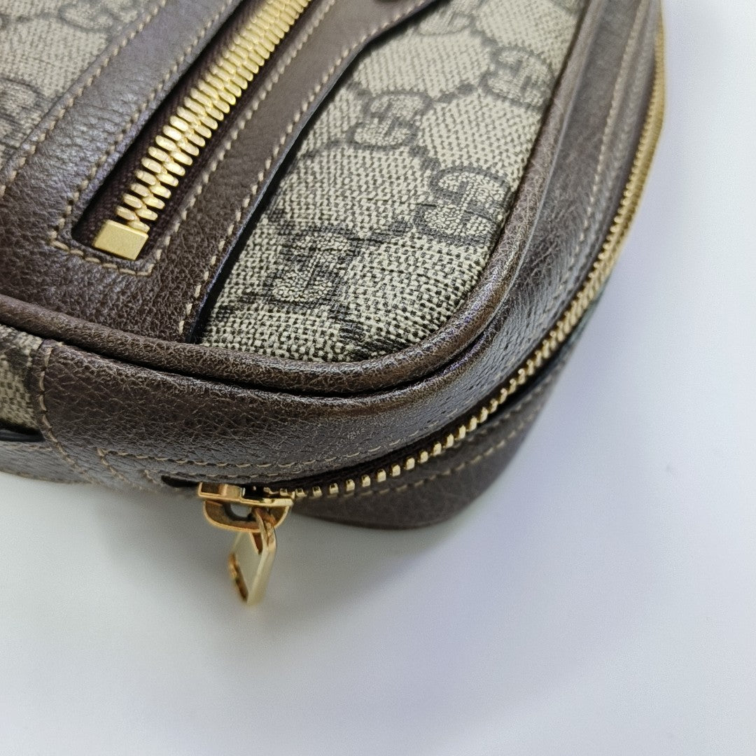 Ophidia Small Monogram Coated Canvas Beige