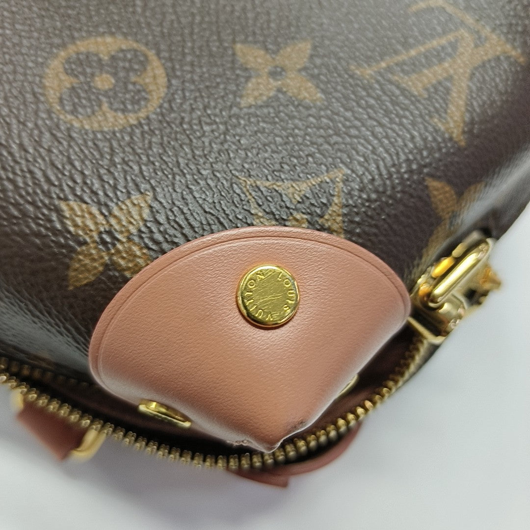 PETITE MALLE Monogram Coated Canvas Brown