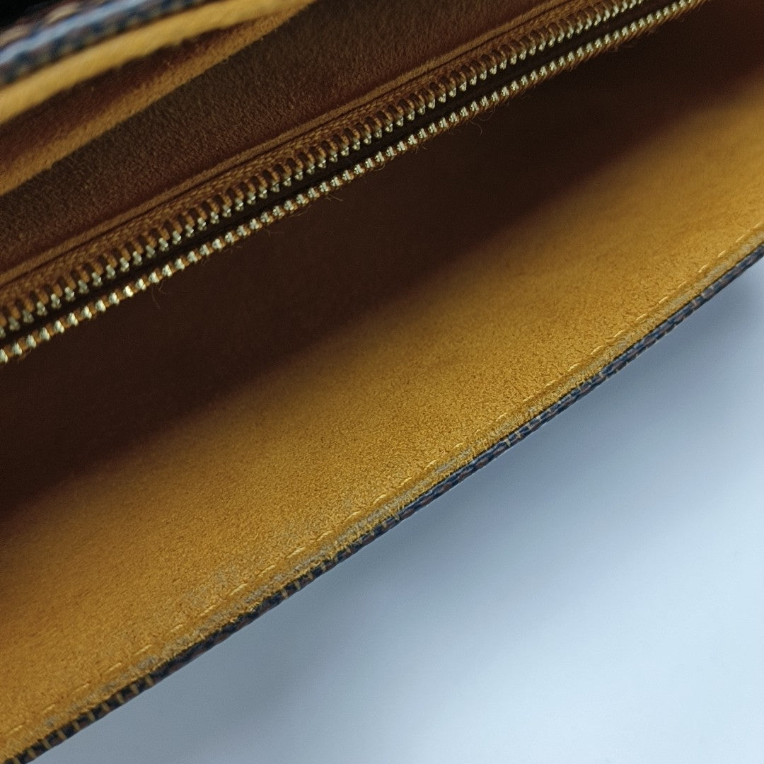 CLAPTON Damier Ebene Coated Canvas Brown
