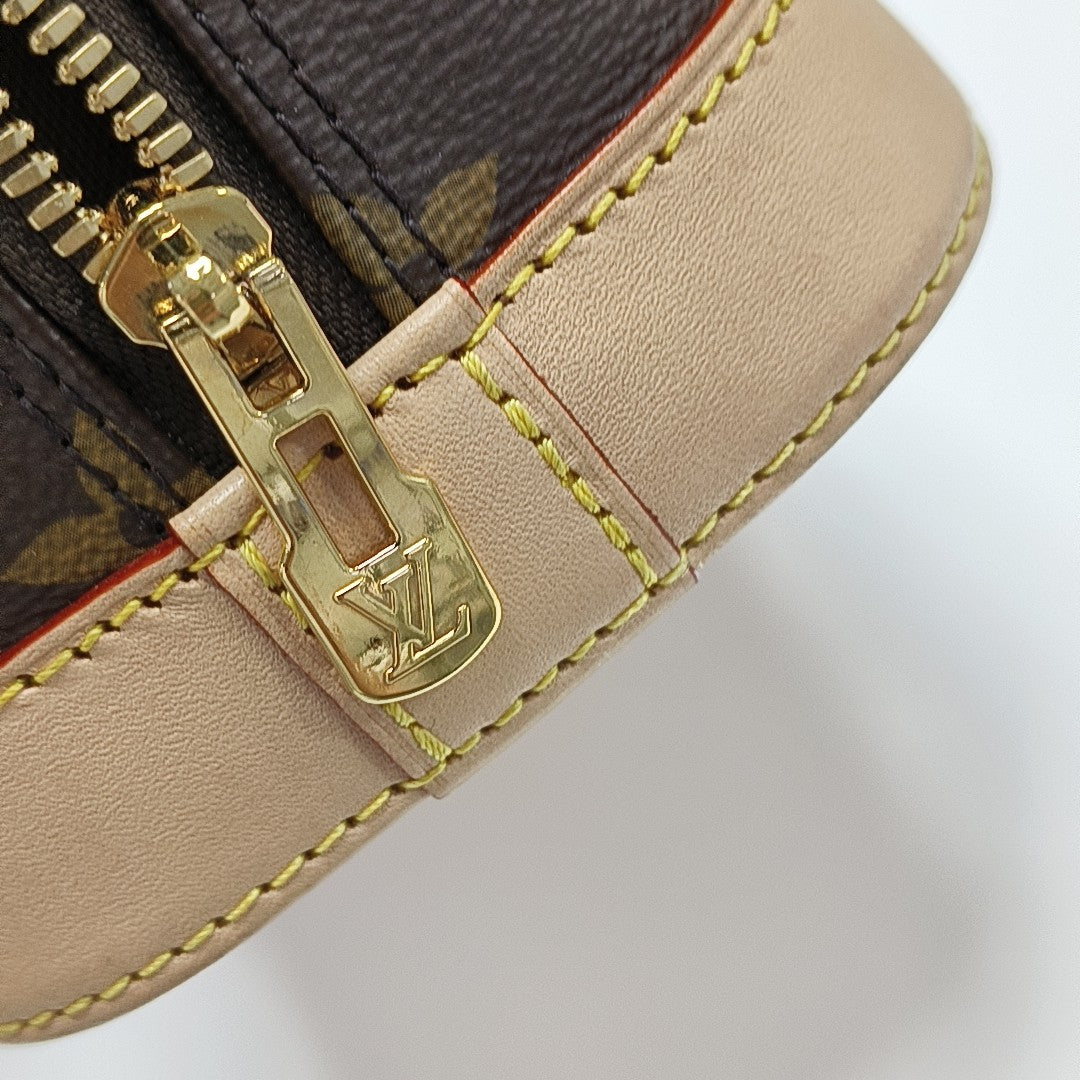 ALMA BB Monogram Coated Canvas Brown