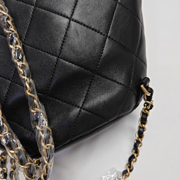 Quilted Lambskin Backpack Black