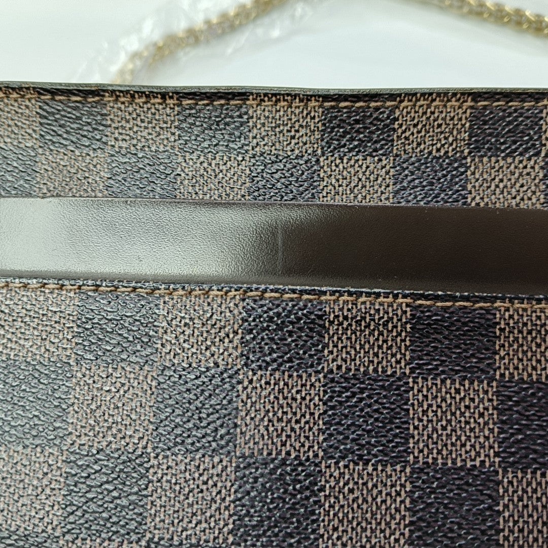 SAINT LOUIS Damier Ebene Coated Canvas Brown