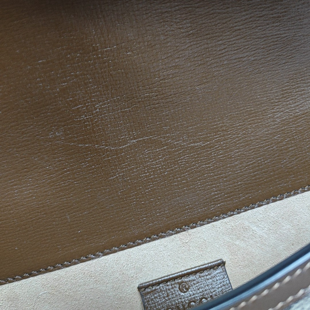 Horsebit 1955 Mini Monogram Coated Canvas Beige