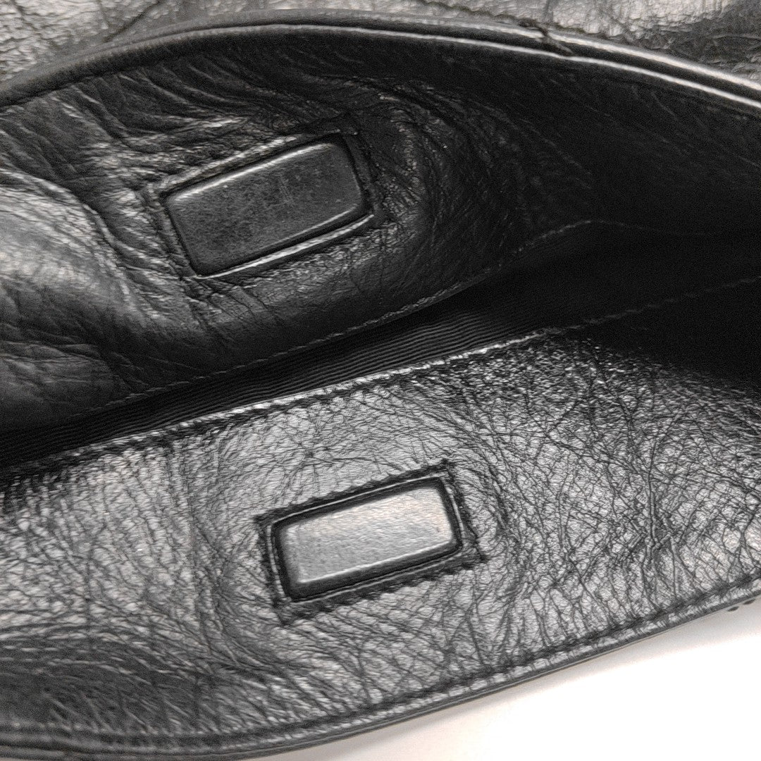 NIKI Medium Chevron Calfskin Black