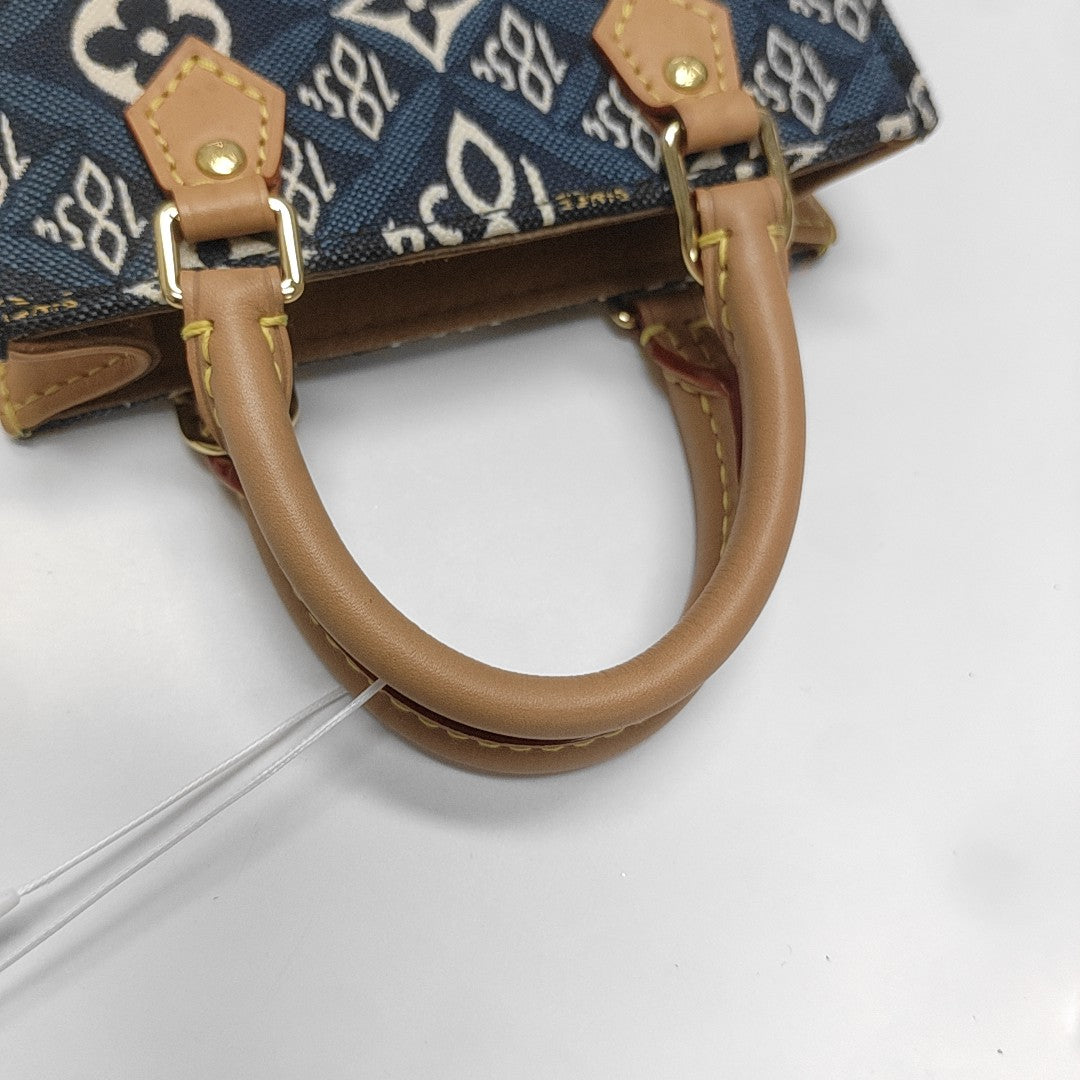 SAC PLAT Mini Monogram Denim Blue