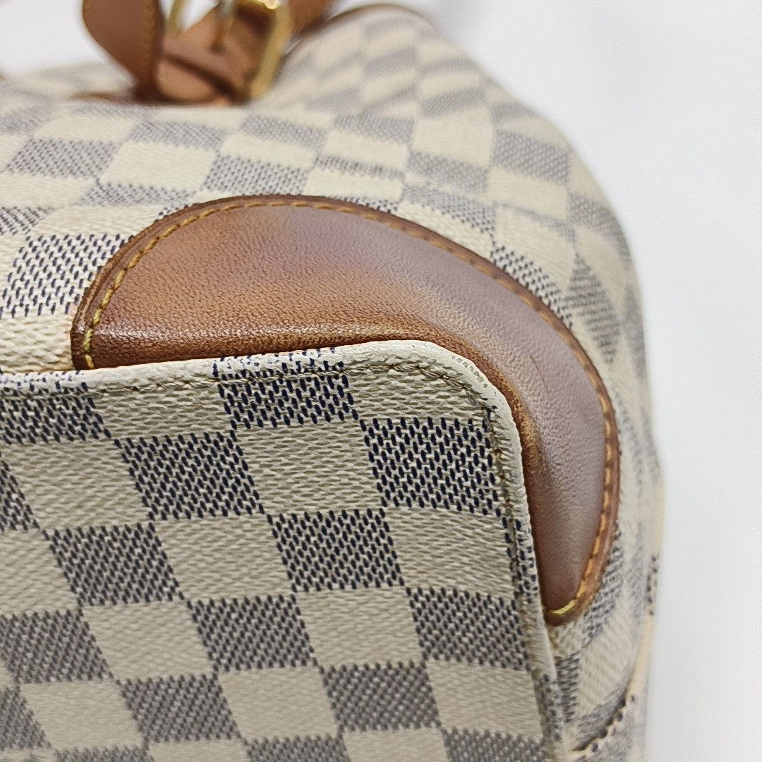 HAMPSTEAD MM Damier Azur Coated Canvas White