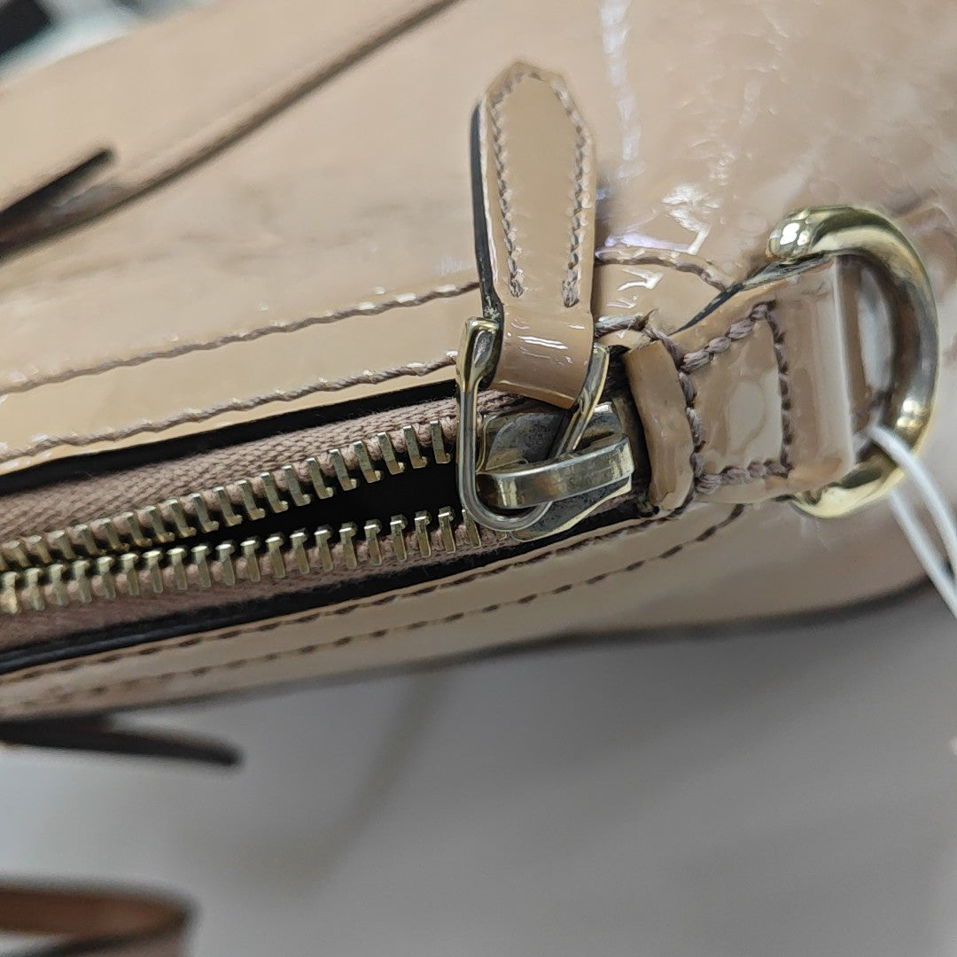 Monogram Patent Leather Shoulder Bag Pink