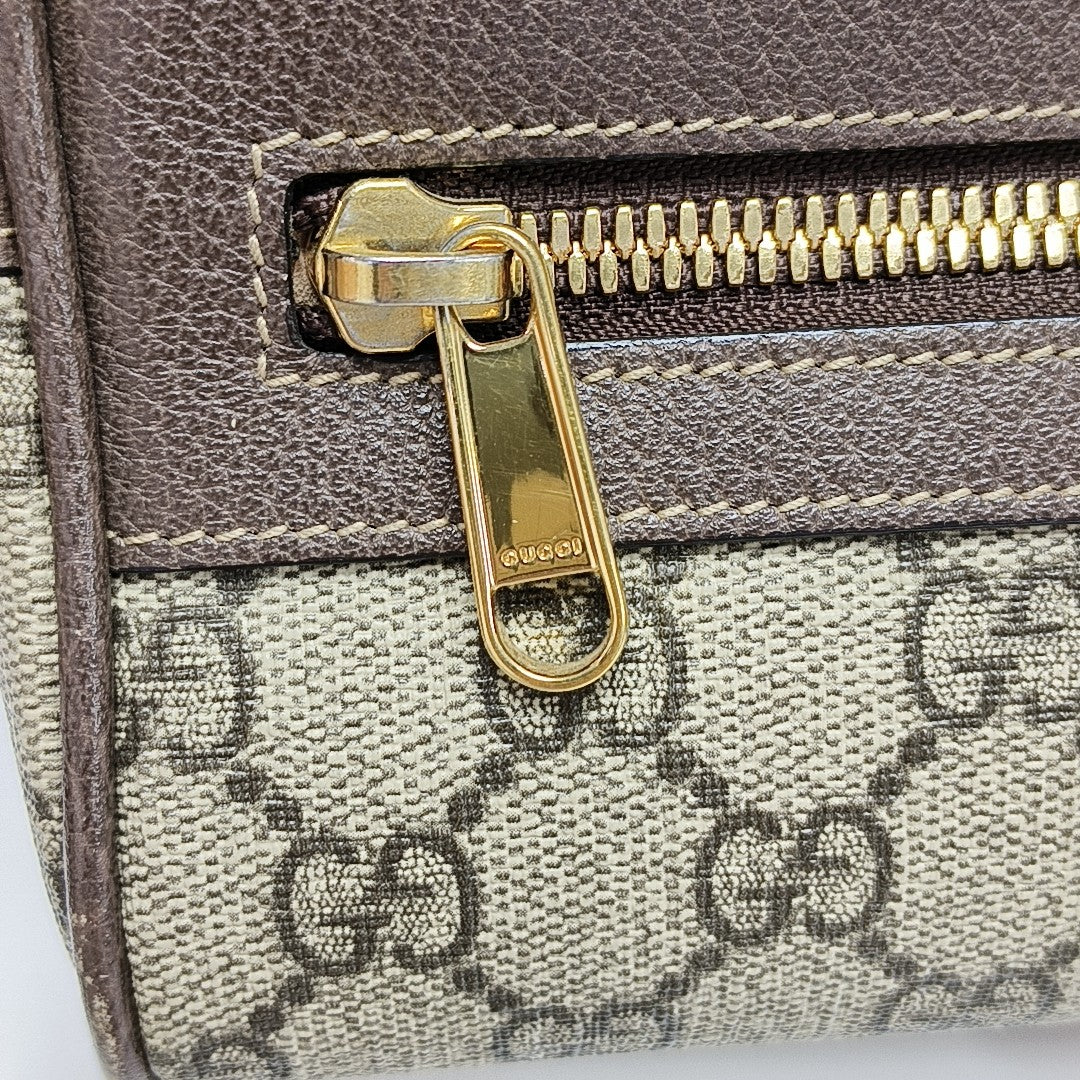 Ophidia Small Monogram Coated Canvas Beige