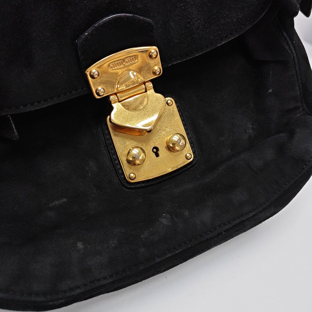 Suede Shoulder Bag Black
