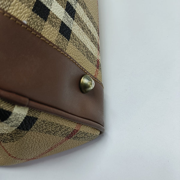 Coated Canvas Top Handle Bag Beige