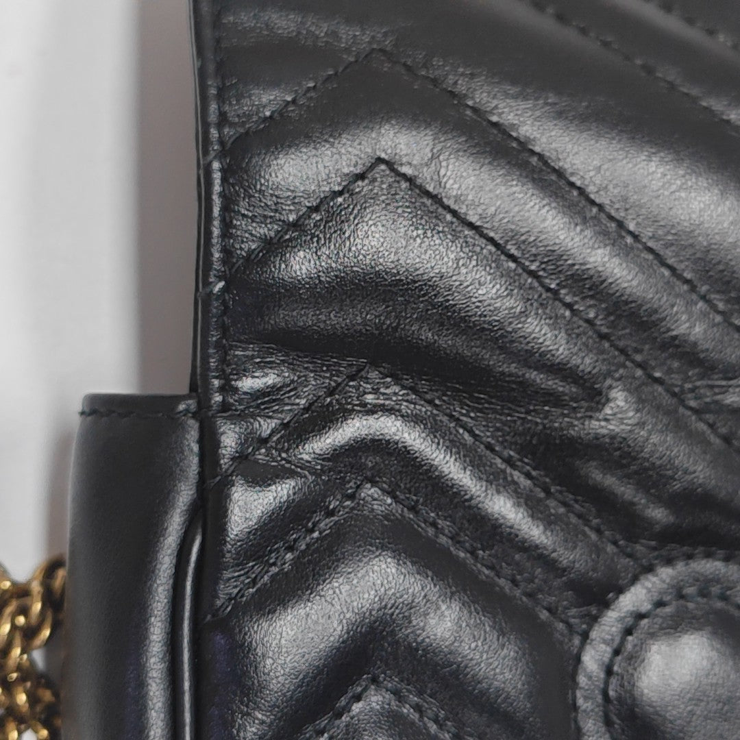 GG Marmont Mini Quilted Calfskin Black