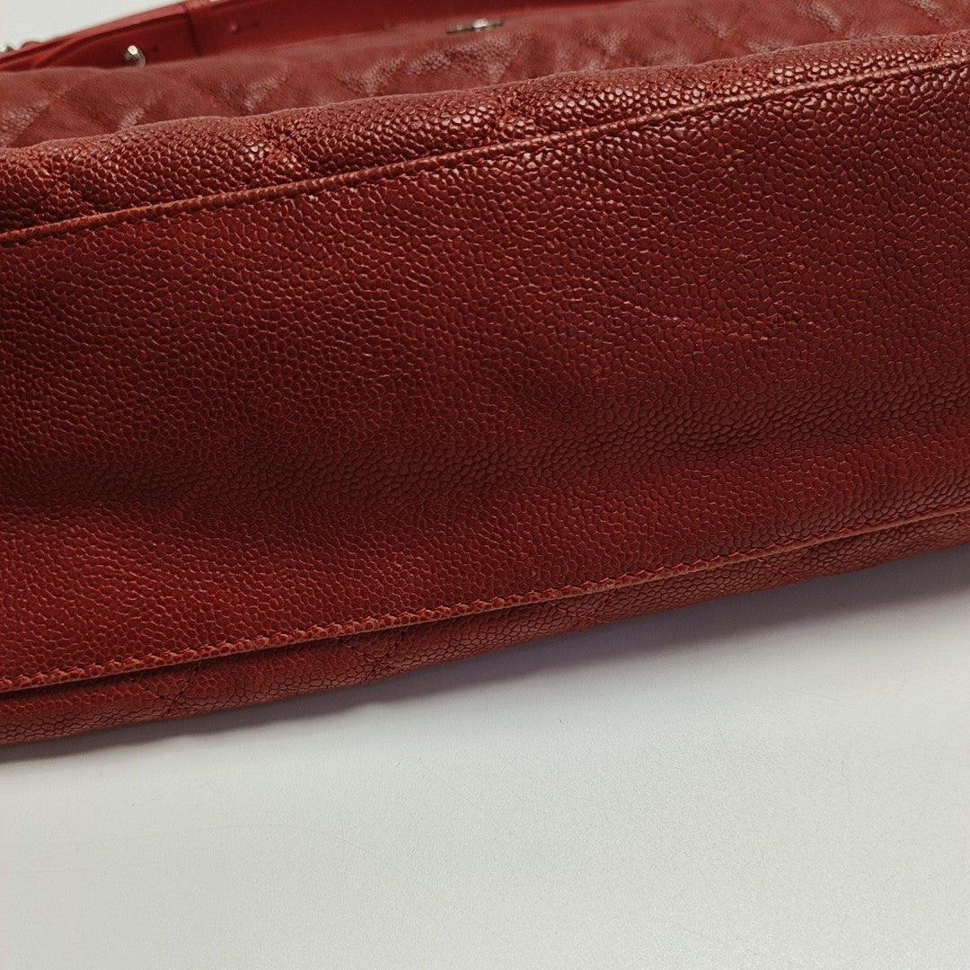 Quilted Grained Calfskin Red
