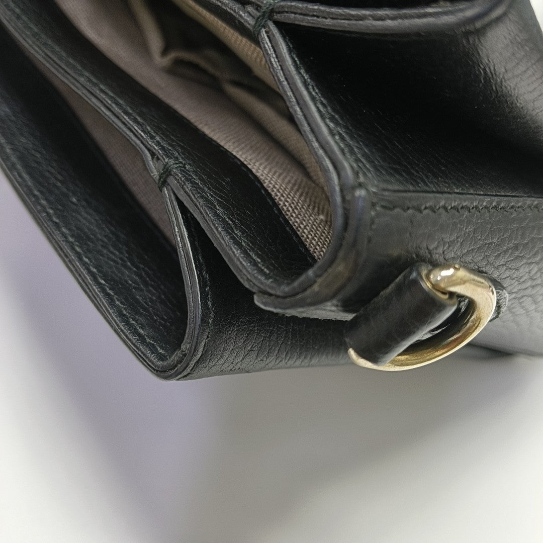 Interlocking G Large Calfskin Black