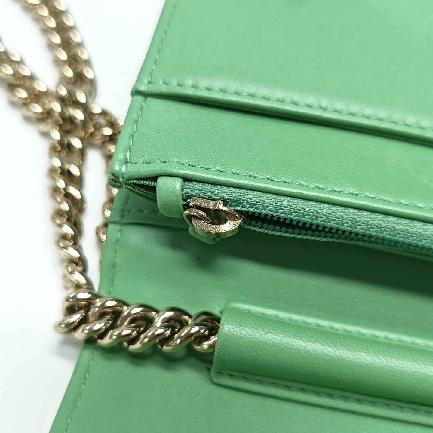 BOY CHANEL WOC Quilted Calfskin Green