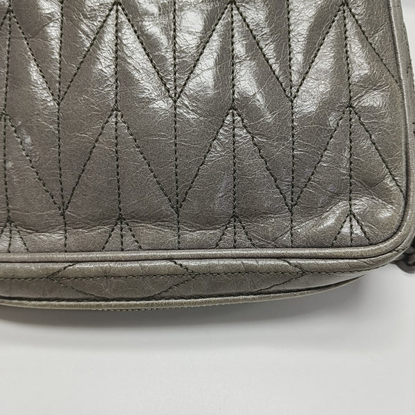 Quilted Lambskin Crossbody Bag Gray