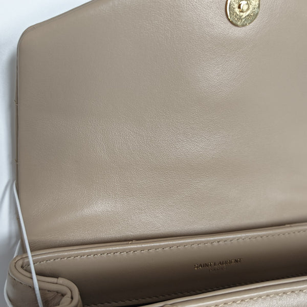 LOULOU Extra Small Chevron Calfskin Beige