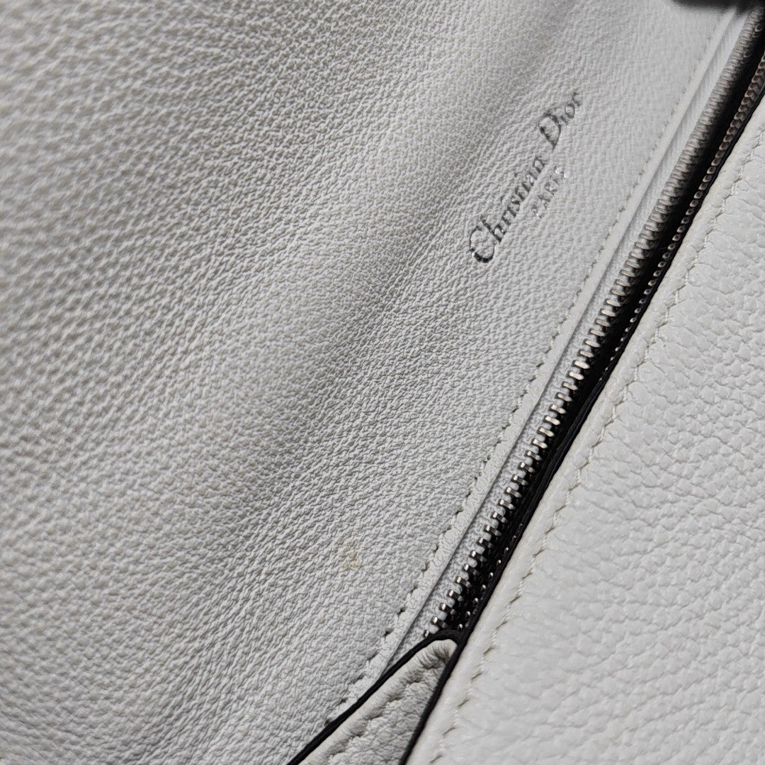 Diorama Small Cannage Calfskin White