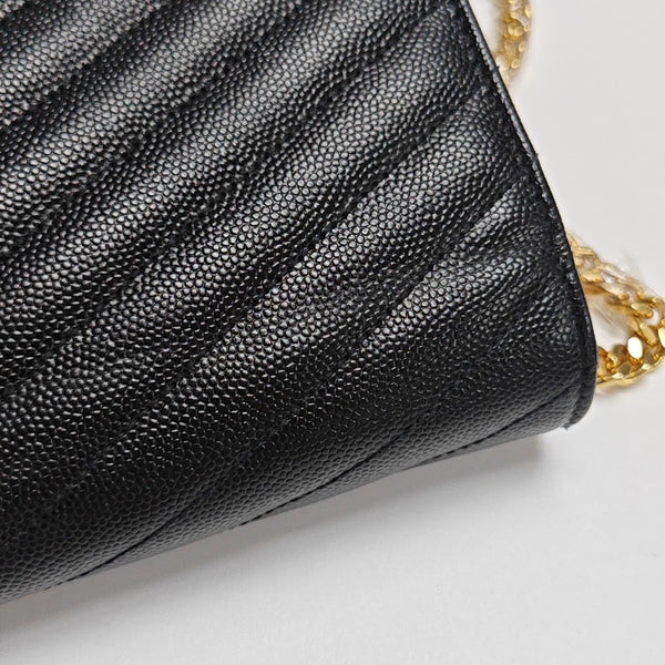 MONOGRAM Medium Chevron Calfskin Black