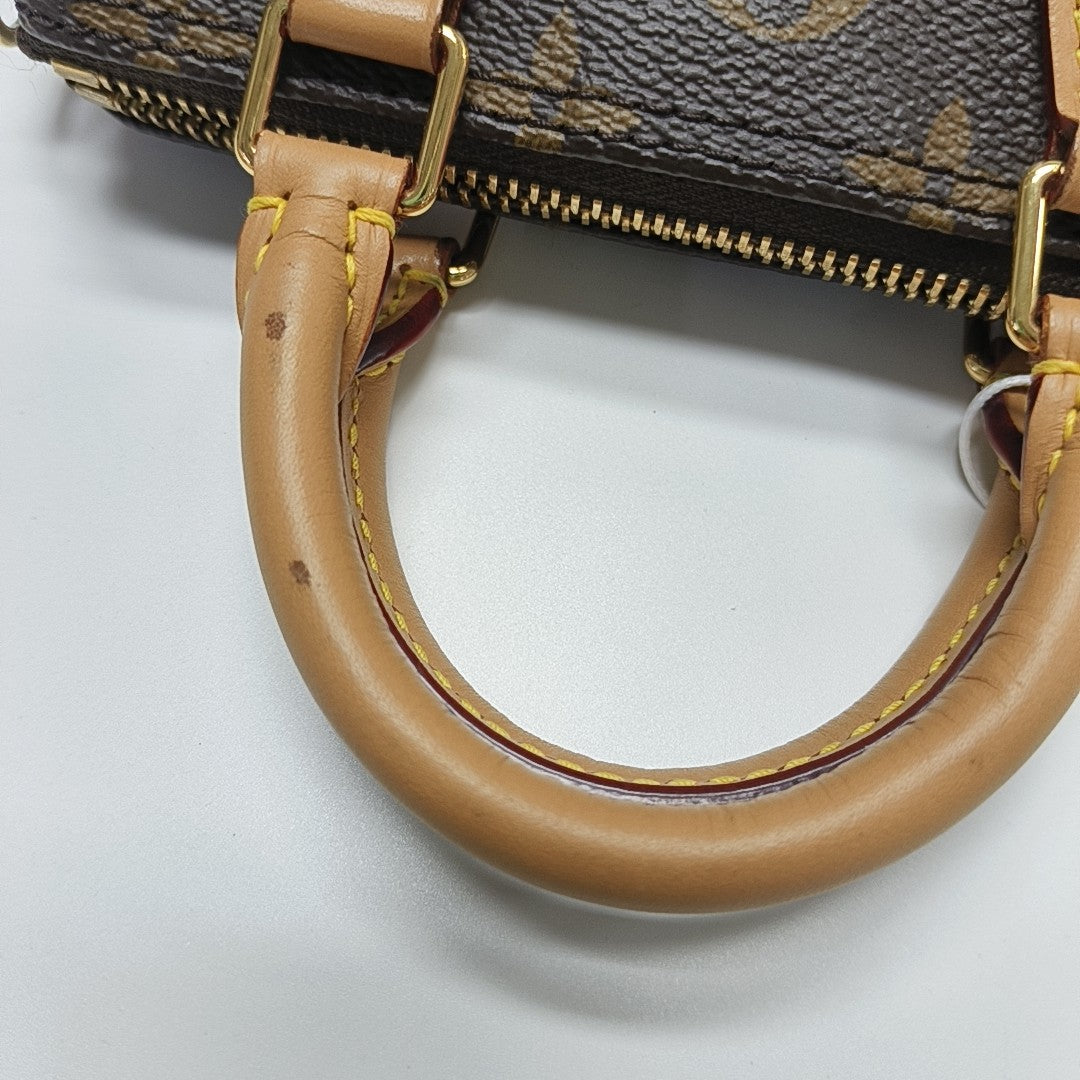 SPEEDY Nano Monogram Coated Canvas Brown