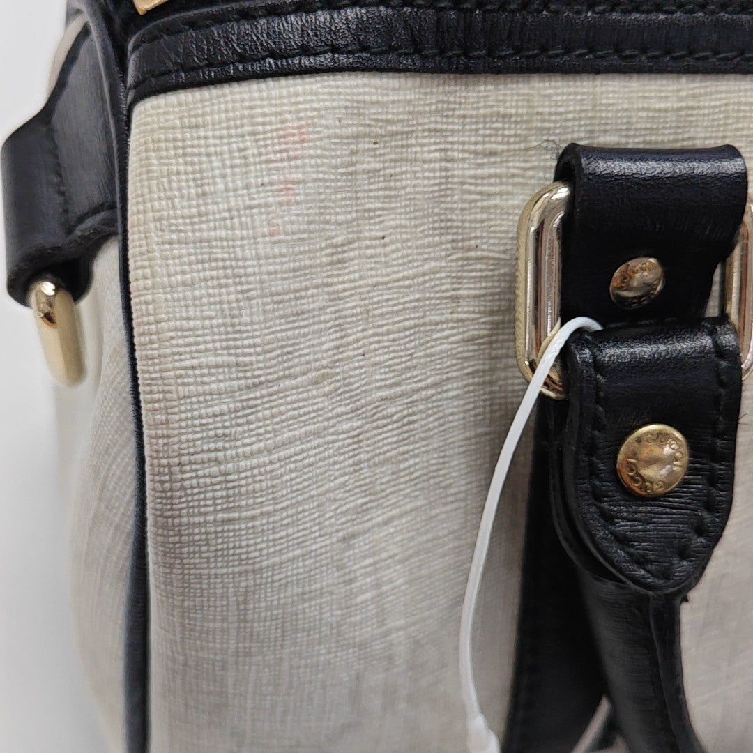 Joy Monogram Coated Canvas White