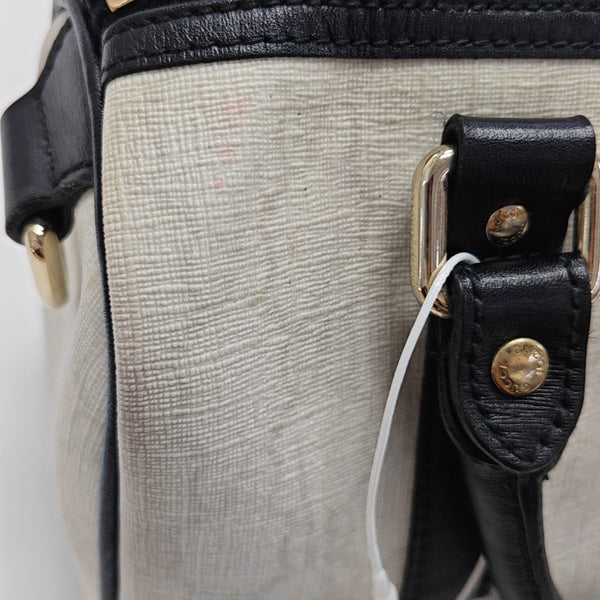 Joy Monogram Coated Canvas White