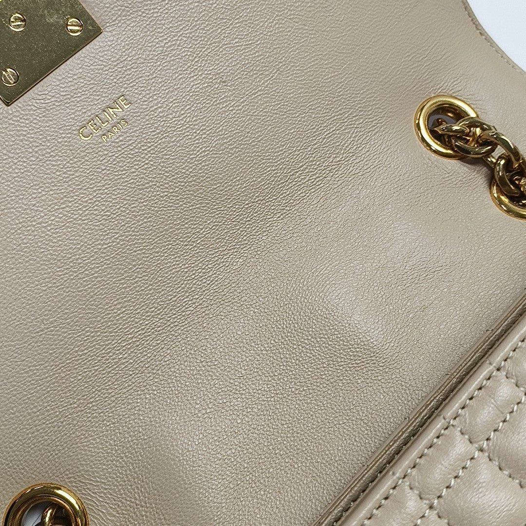 C Medium Quilted Calfskin Beige