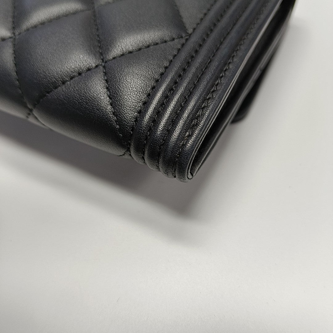 BOY CHANEL Mini Quilted Calfskin Black