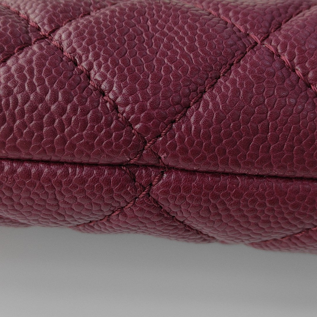 Quilted Leather Clutch Red