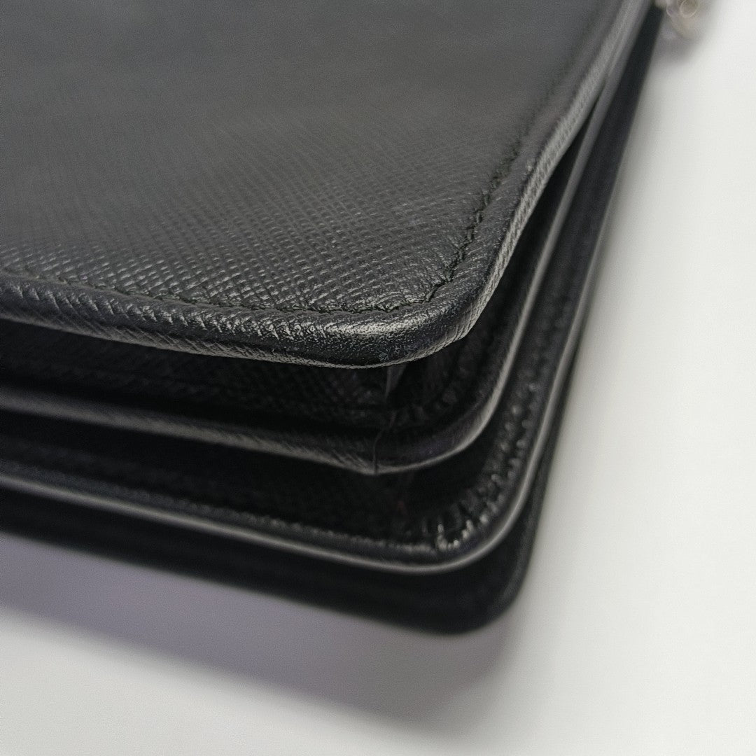 Saffiano Calfskin Shoulder Bag Black