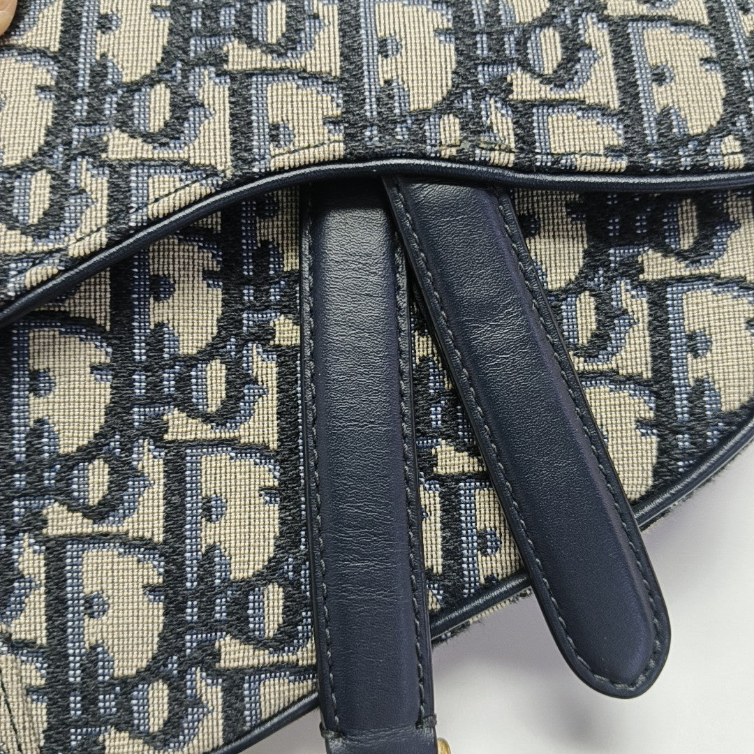 Saddle Mini Oblique Canvas Blue