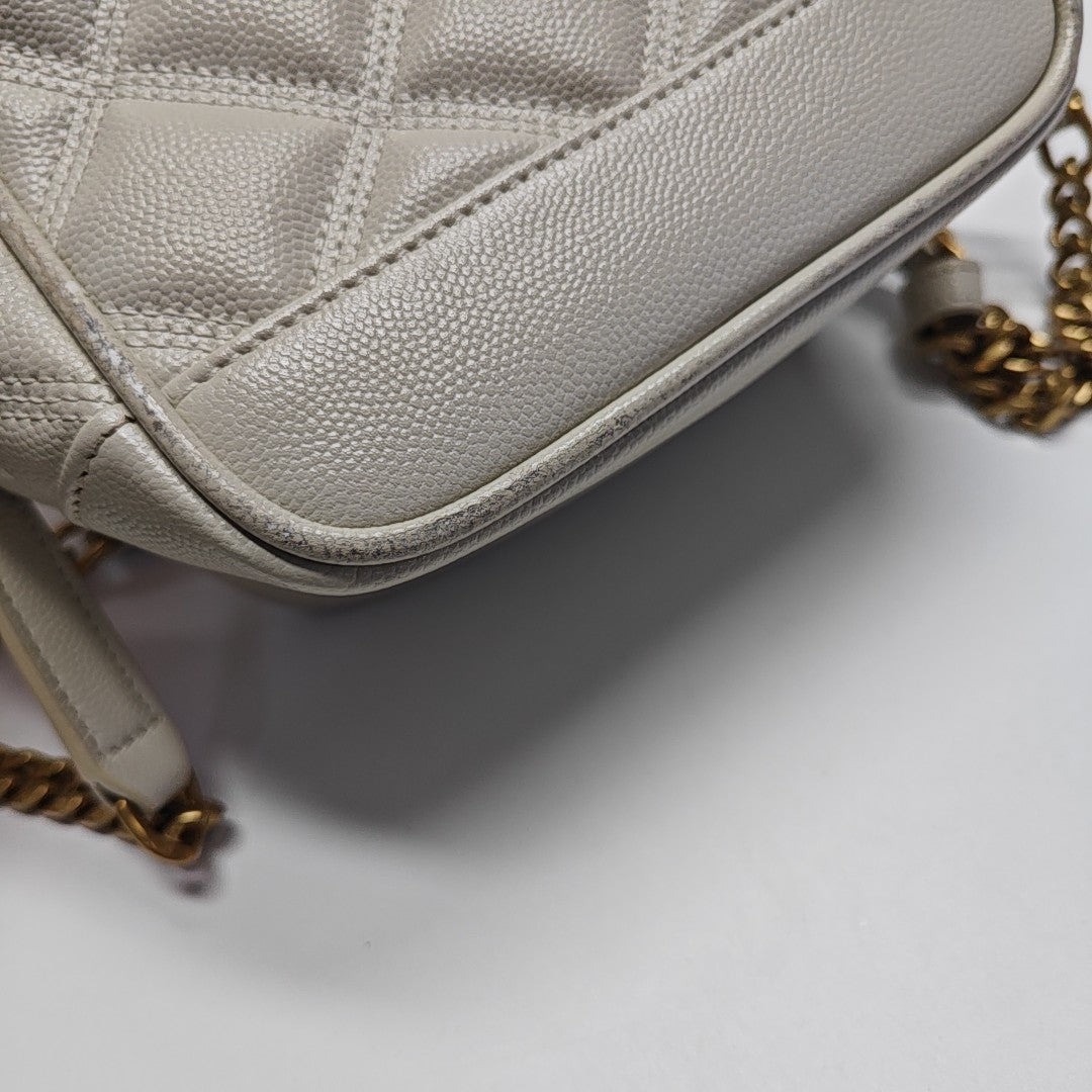 80'S VANITY Quilted Calfskin White