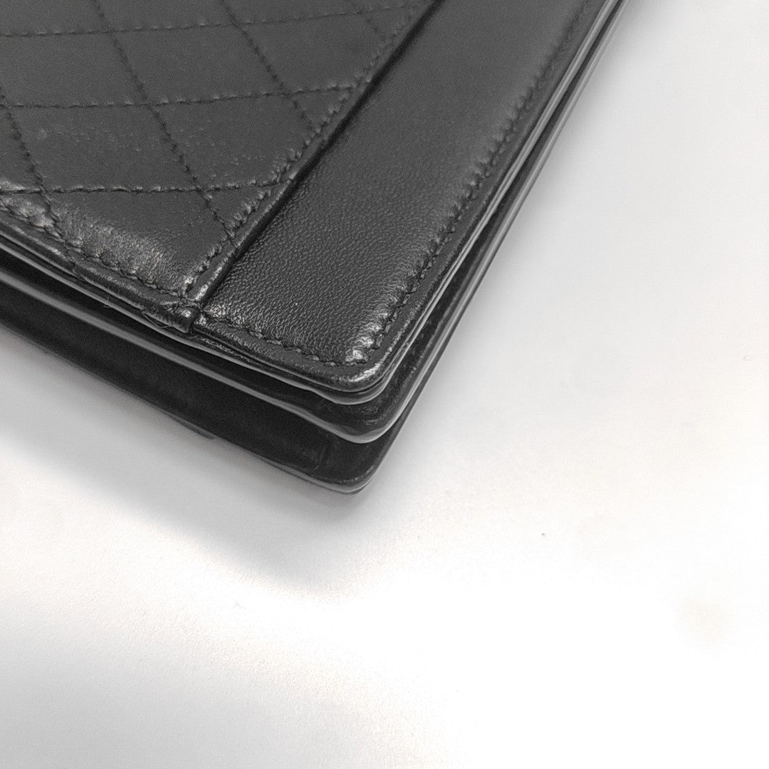 Quilted Lambskin Shoulder Bag Black