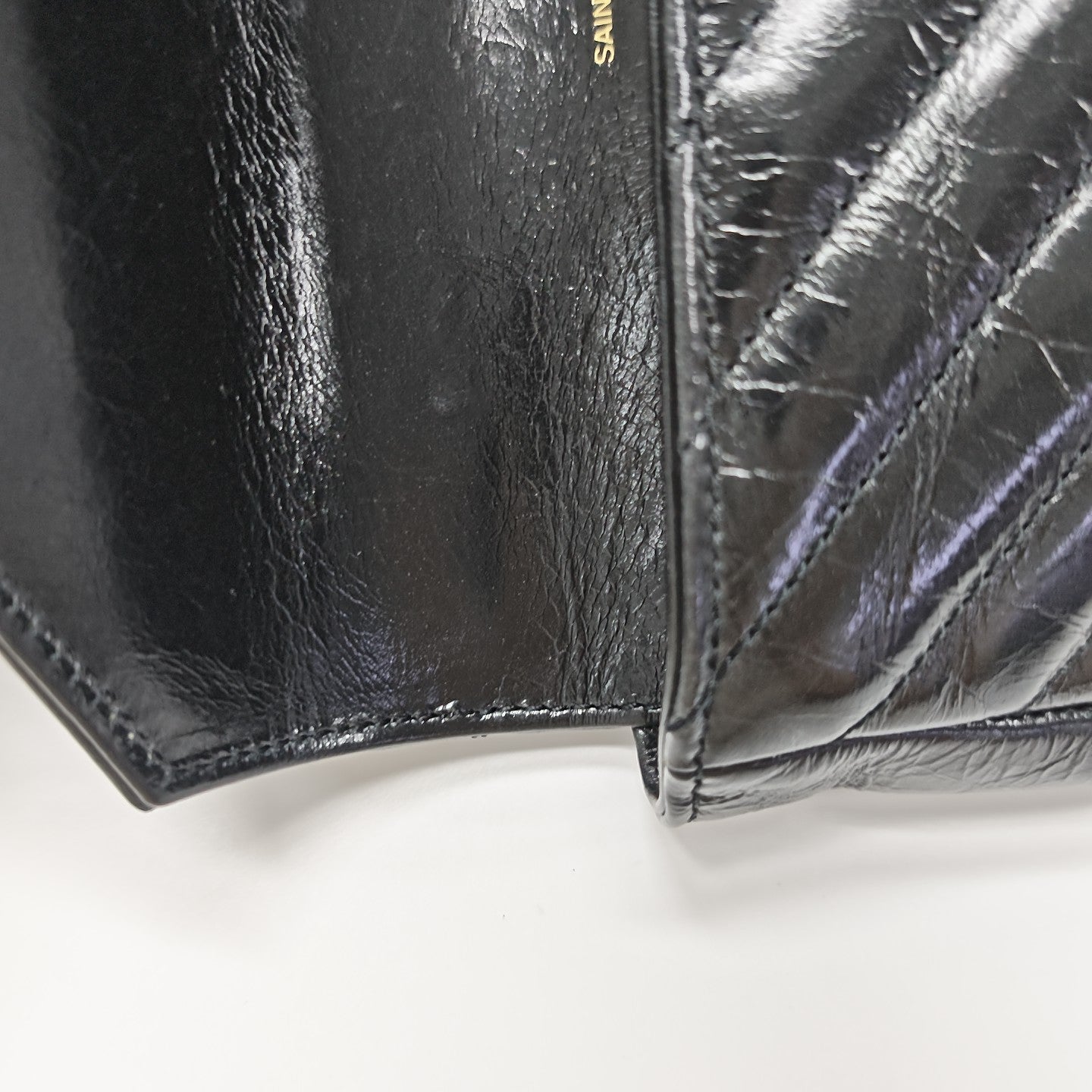 ENVELOPE Small Chevron Calfskin Black