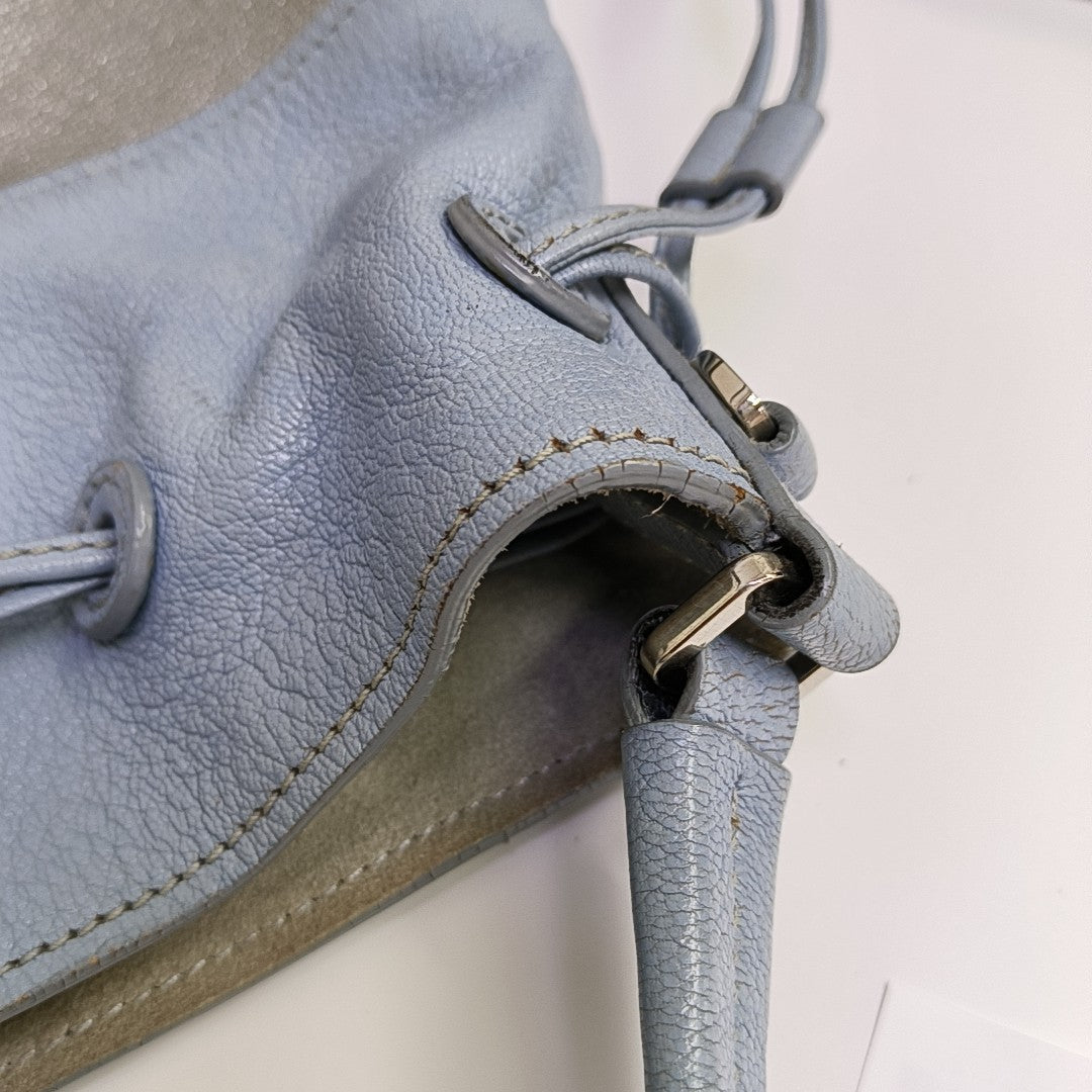 Calfskin Top Handle Bag Silver