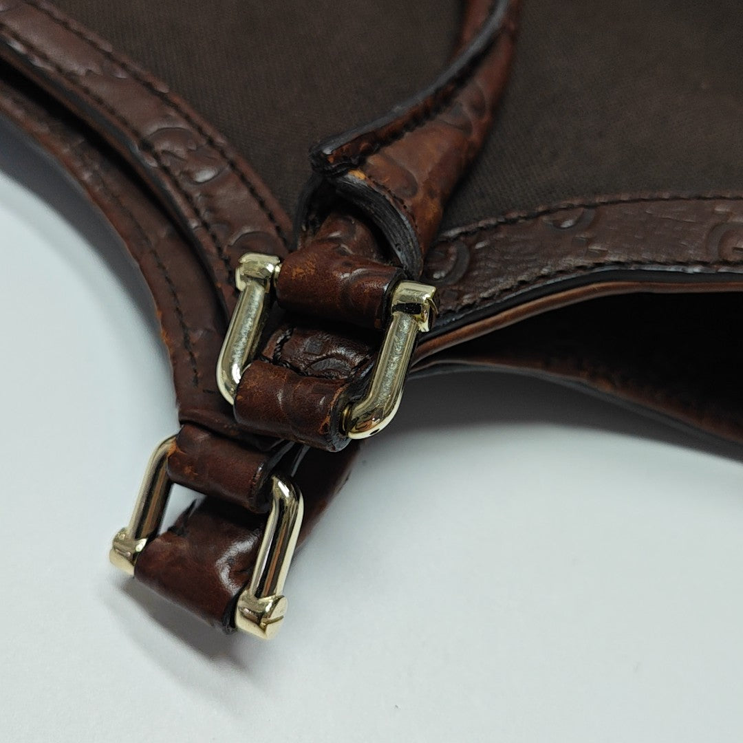 Monogram Canvas Top Handle Bag Brown